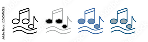 
melody icon set multiple style collection with notes design
