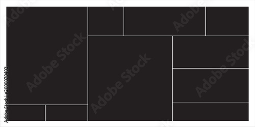 Mosaic collage pictures collection. Collage mood board grid template. Set of presentation backgrounds. Photo layout. Album Gallery banner vector illustration.eps,10