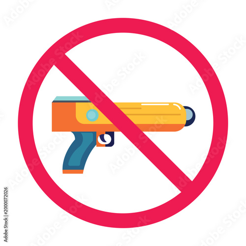 No toy guns allowed sign, no shooting games symbol, banned toy gun symbol, no play guns symbol