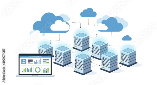Cloud Computing Server Network with Laptop Data Analysis