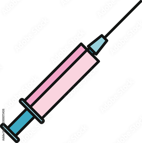 Syringe vector graphic representing vaccination, medicine, and disease prevention