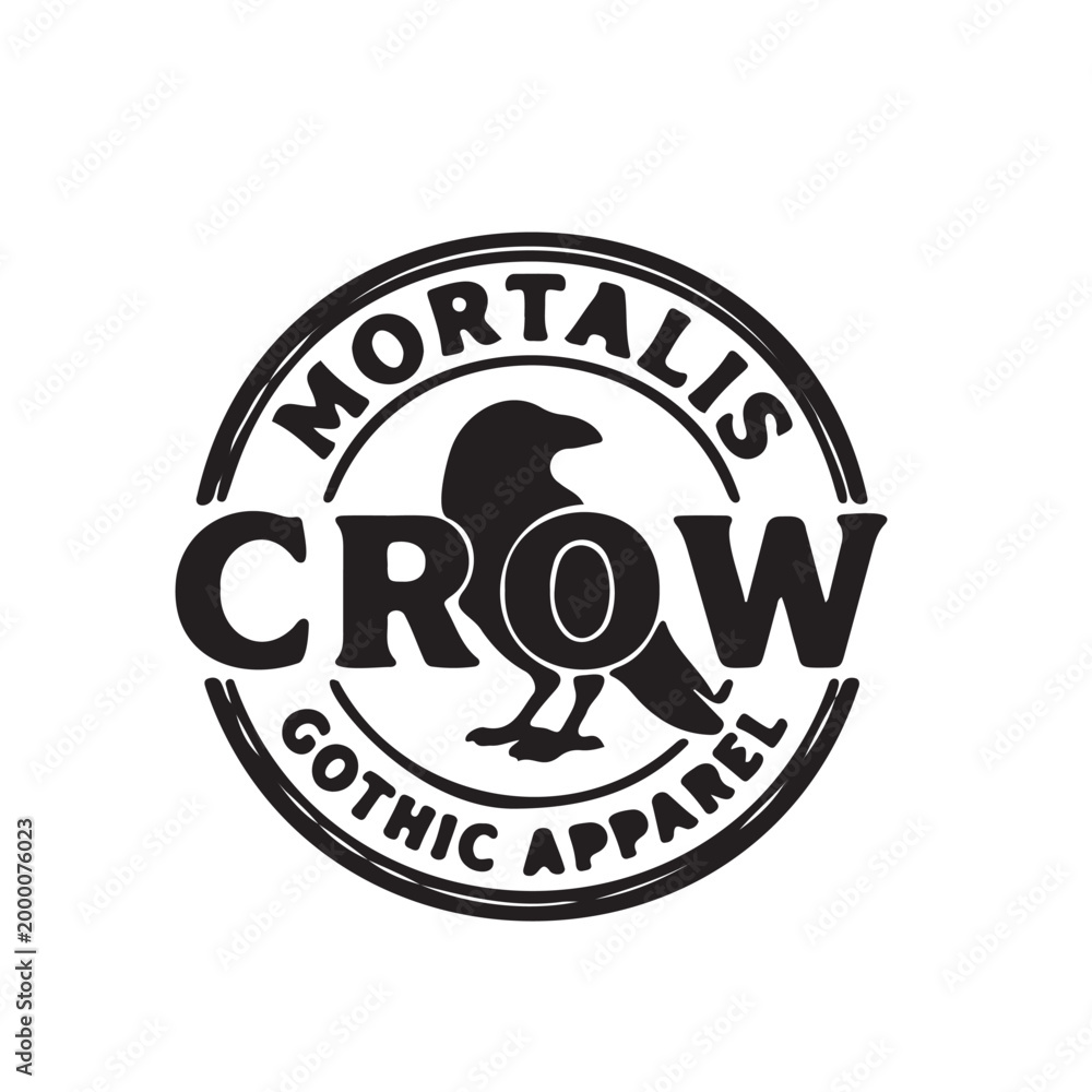 Obraz premium Gothic Crow Emblem with Distressed Texture