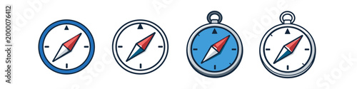Free Download Collection of four different compass icons showing direction and navigation tools - GFXLoad