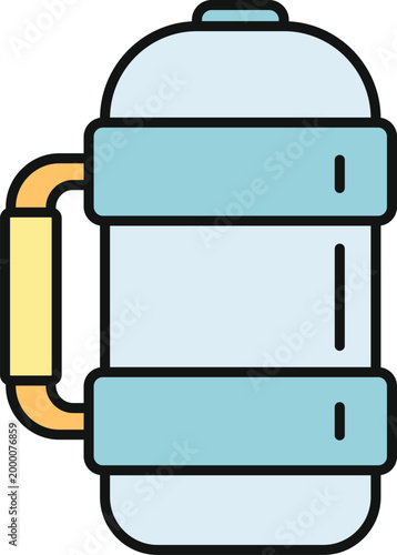 Thermos bottle representing a camping gear icon for various activities