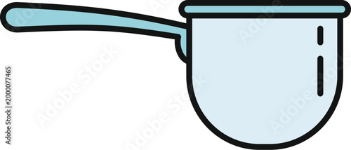 Kitchen saucepan with handle used for cooking and preparing food