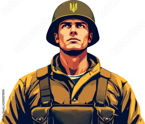 Vsai ukrainian soldier displaying patriotism, strength, and resilience