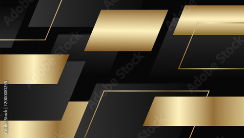 Abstract luxury black and gold geometric diagonal background, elegant premium and futuristic wallpaper, use for modern backdrop, banner, template, event, award, website and page