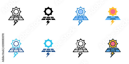 Solar icons set multiple style collection. Editable stroke 
