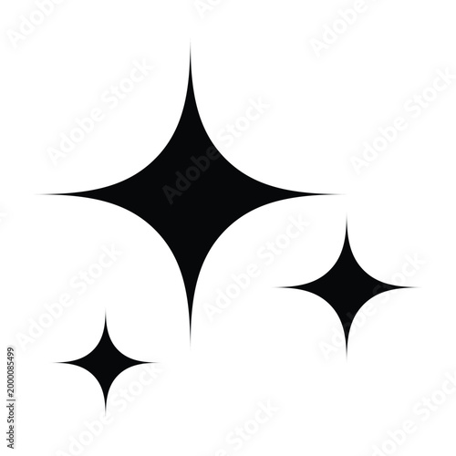 AI Sparkle Star Icon, Glyph style Glow Shine Light Symbol illustration