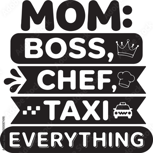 Happy mother's day with cats silhouette black and white silhouette greeting celebration parenting illustration sentiment affection ornament decorative typography appreciation