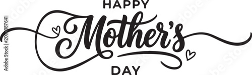 Happy mother's day elegant calligraphy text with calligraphy lettering typography illustration greeting celebration motherhood decorative invitation celebrate occasion sentiment creative
