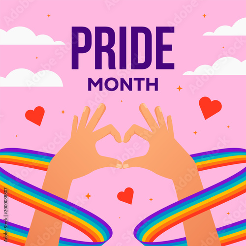 gradient illustration design for pride month celebration