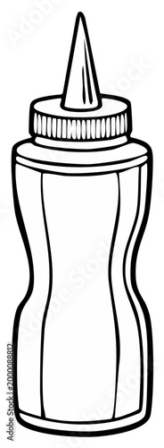 Illustration of a squeeze bottle with a pointed tip and cap