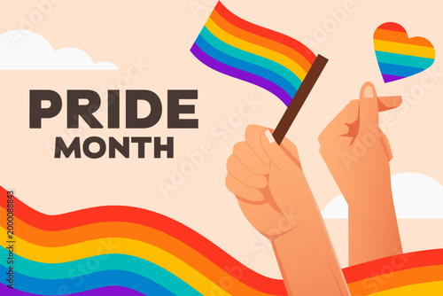 happy pride month background illustration in gradient style