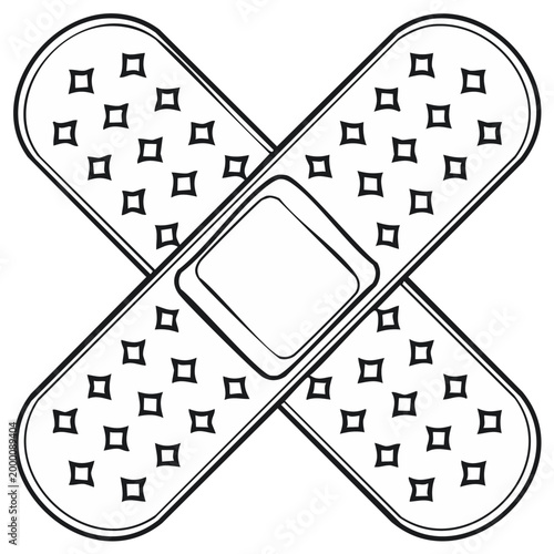 Overlapping adhesive bandages provide simple wound protection and first aid essentials