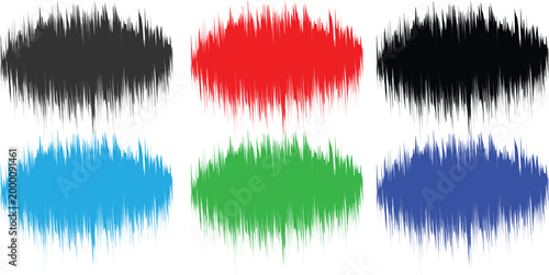 Colorful burash effect brushstrokes abstract art with red blue green and black