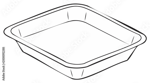 Empty Square Baking Dish Outline