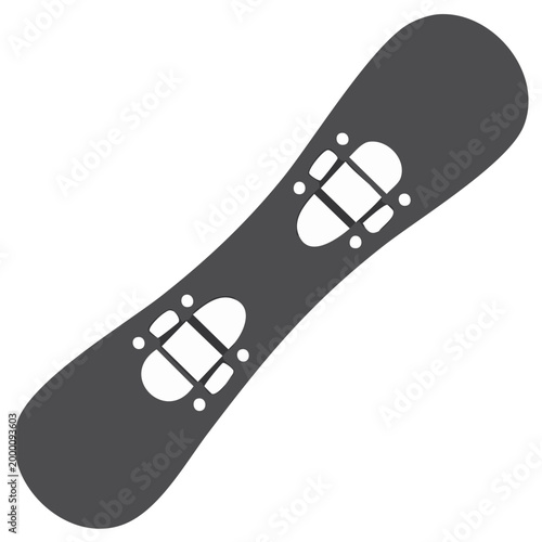Snowboard with bindings vector graphic winter sport equipment icon