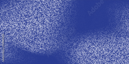 Minimalist tech background with blue vignette and tiny scattered square particles.