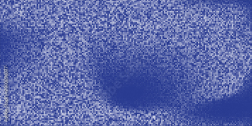 Digital noise abstract background with blue pixelated static texture and dark core.