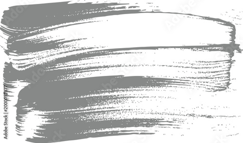 Single thick grey paint stroke isolated on white background as a grunge artistic element for graphic design projects