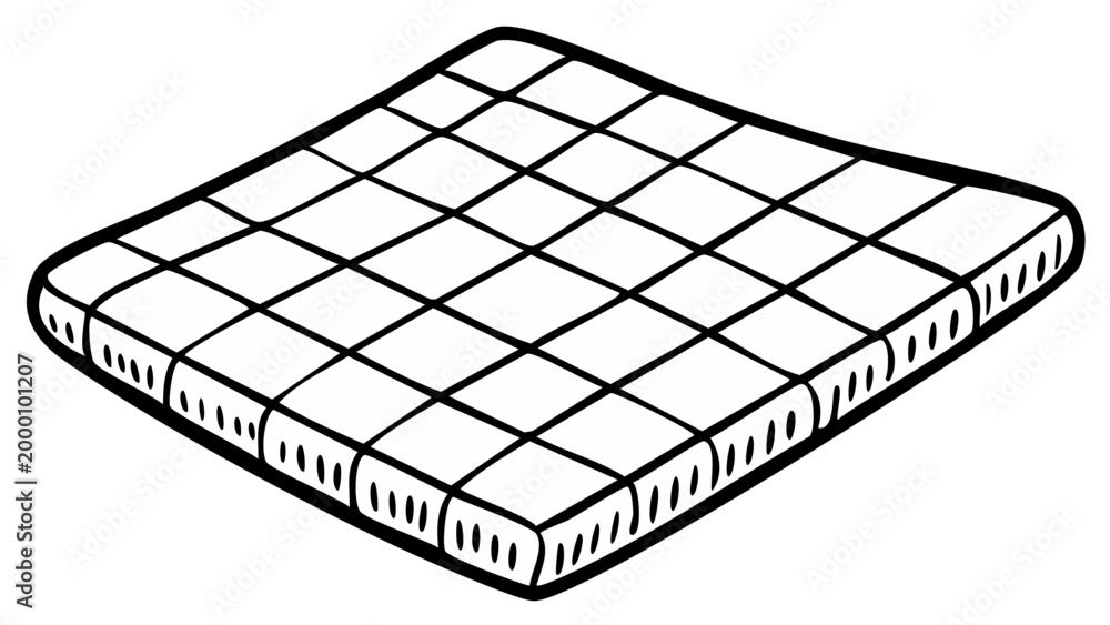 Naklejka premium Hand Drawn Square Quilted Pattern Texture Isolated Vector Illustration