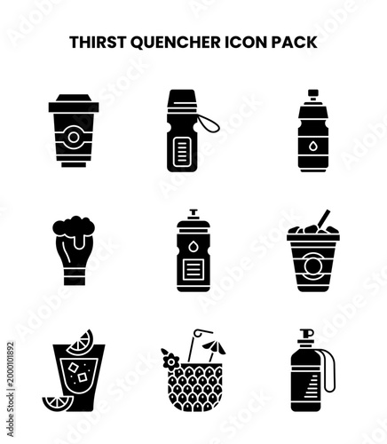 Thirst Quencher Glyph Icons Pack
