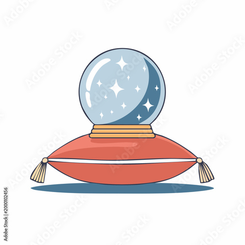 Crystal Ball on a Red Pillow