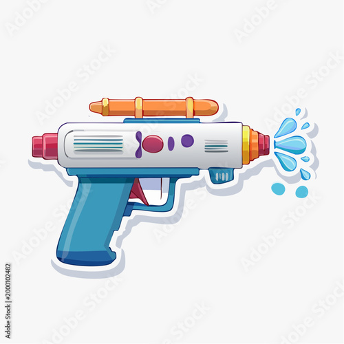 Cartoon Water Gun Spraying Water