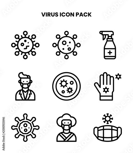 Virus Line SVG Icons Pack