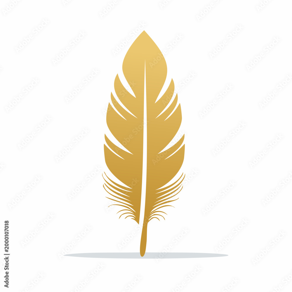 Fototapeta premium Golden Feather Illustration