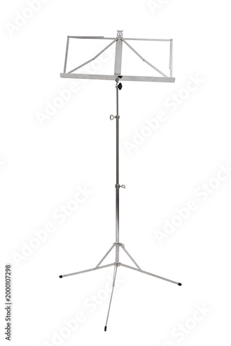 Obraz na plátne Silver metallic music stand isolated on transparent background