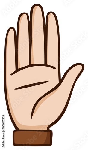 Open hand palm facing forward with fingers extended in a stop gesture