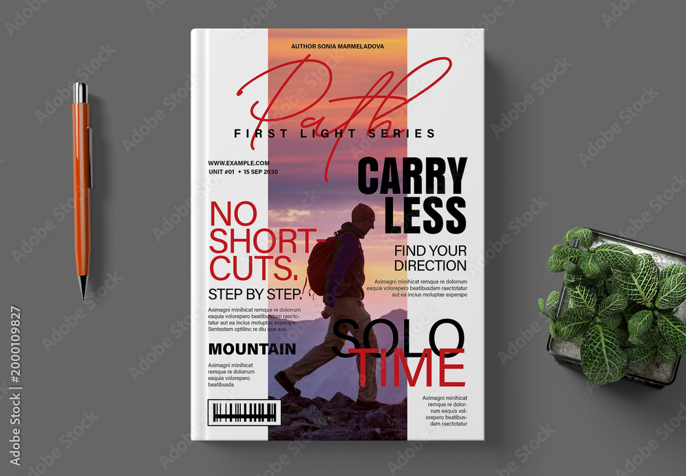 Modern Adventure Magazine Cover Layout Template Stock Template | Adobe ...
