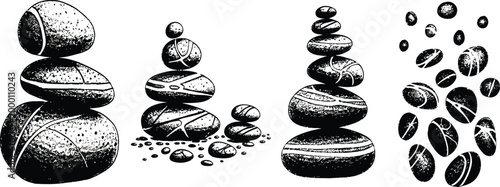 Photography Zen stones, rock cairns, pebble stacks, meditation rocks