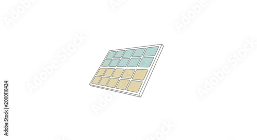 Two Rows Of Square Shaped Items In A Grid Layout.