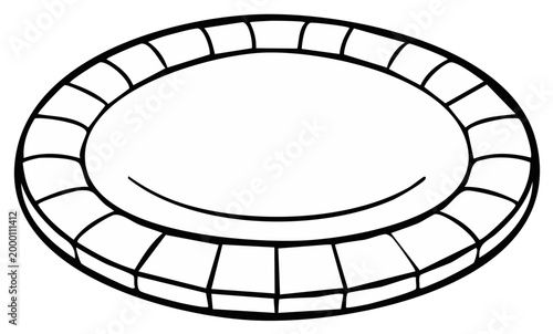 Black and White Drawing of a Paper Plate