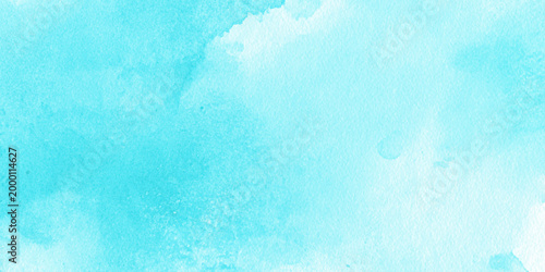 Soft turquoise watercolor background with white space for design or text overlay creative template