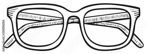 Hand Drawn Eyeglasses Sketch
