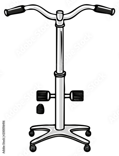 Stationary Exercise Bike Cartoon Illustration