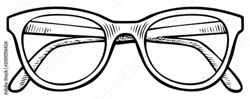 Eyeglasses Hand Drawn Sketch Style Vector Illustration Eyewear Optometry