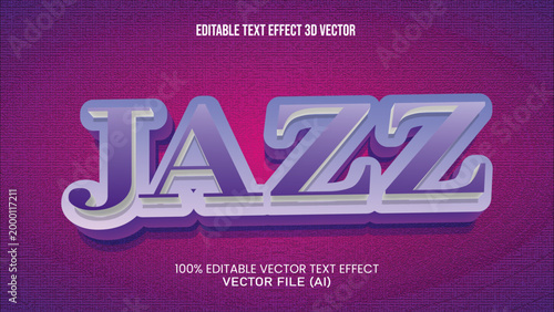 '' JAZZ''  TEXT EFFECT 3D VECTOR FOR ALL YOUR NEEDS