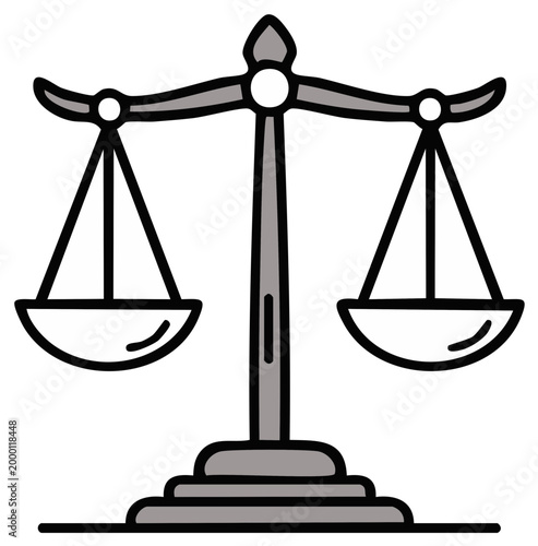 Stylized Illustration of a Classic Balance Scale Symbolizing Justice and Law