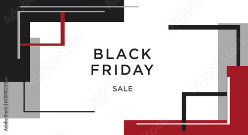 Black Friday Sale - Modern Geometric Design with Red and Black Accents