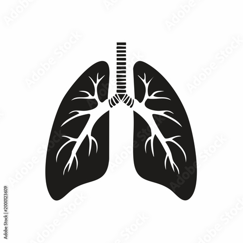Stylized Icon of Human Lungs and Trachea