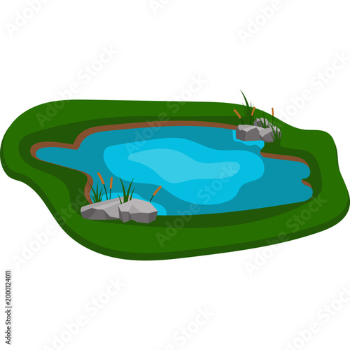 Natural Pond Illustration