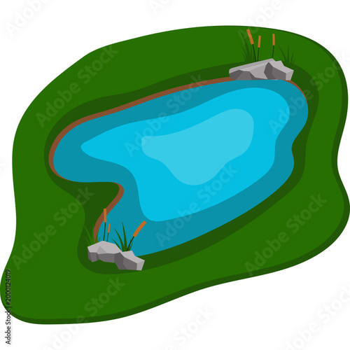 Natural Pond Illustration