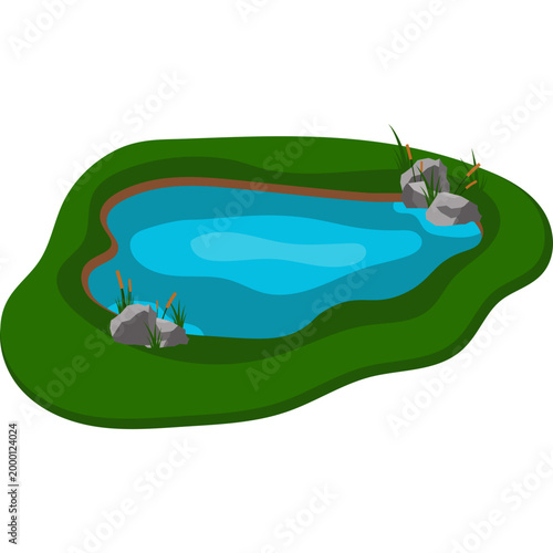 Natural Pond Illustration