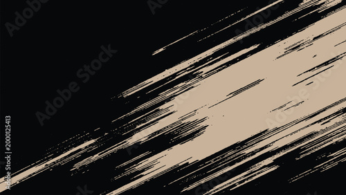 Abstract beige and black brush stroke design element diagonal streaks
