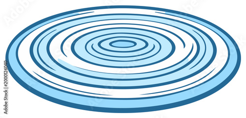 Blue water ripples spreading out in concentric circles illustration